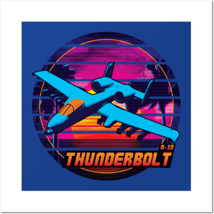 Neon Retro A-10 Thunderbolt Posters and Art